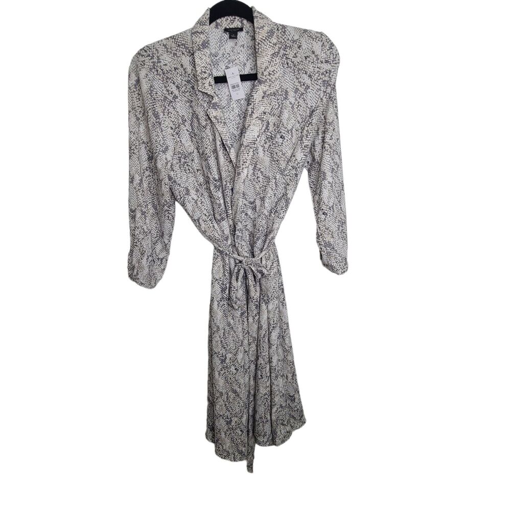 Ann Taylor Factory Womens Size 10 Midi Wrap Dress Animal Print Snake Print India